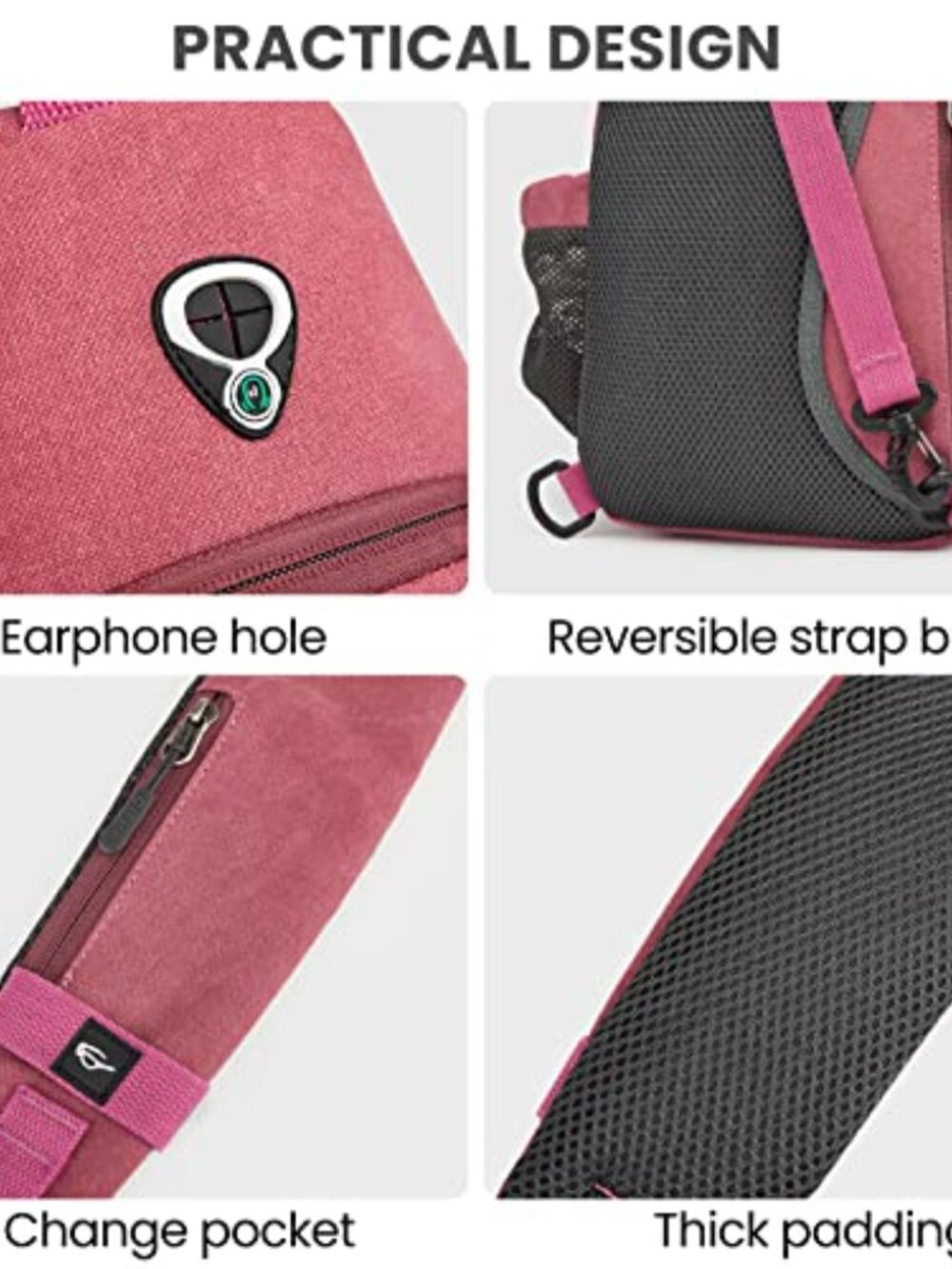 🆕 Sling Chest Bag Shoulder Backpack Crossbody Waterproof Canvas Daypack for - Picture 6 of 7